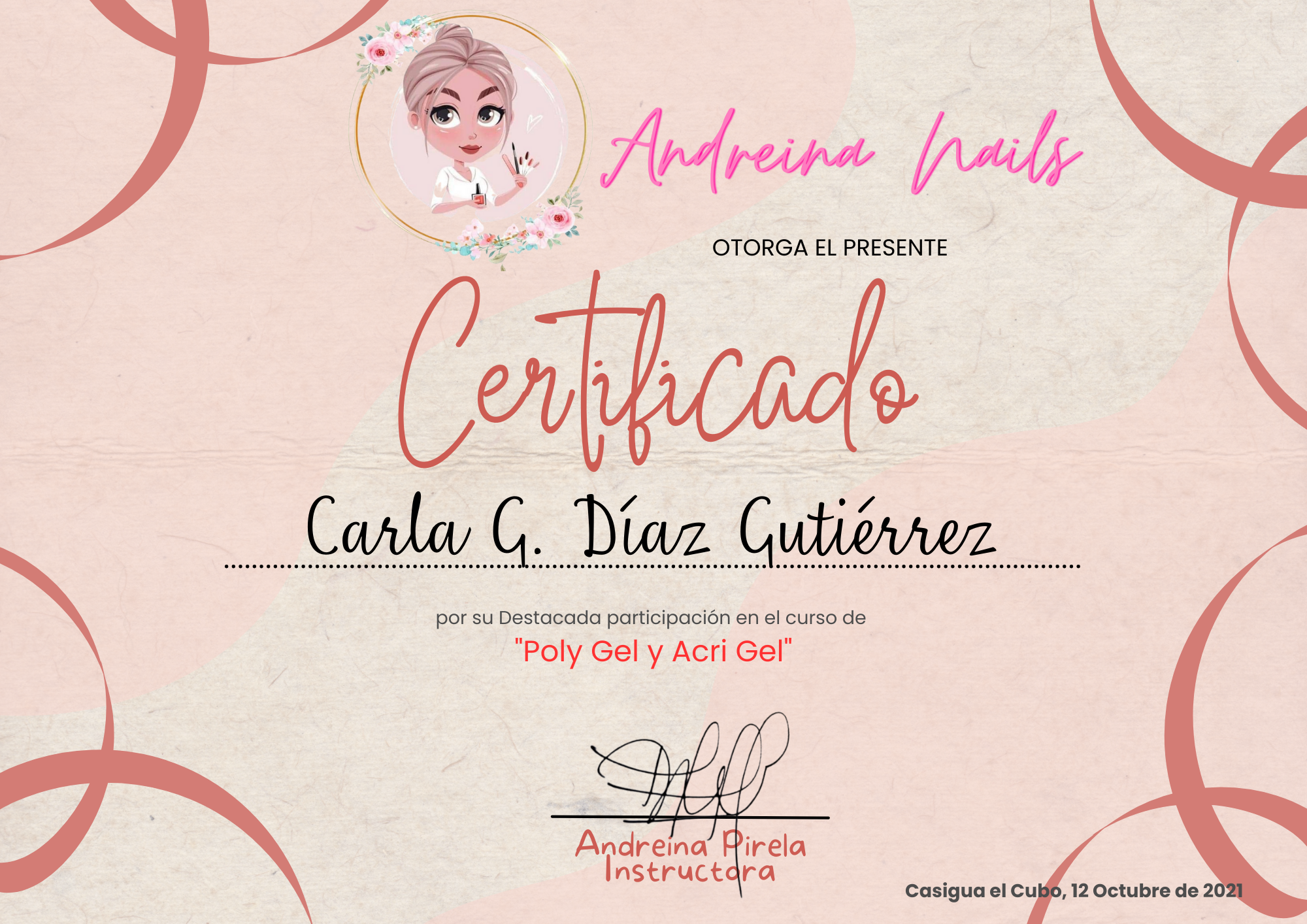 Certificado Poli Gel y Acrílico